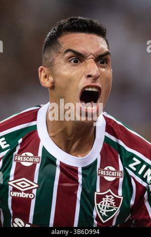 Kevin Serna of Fluminense scoring the teams second goal during the