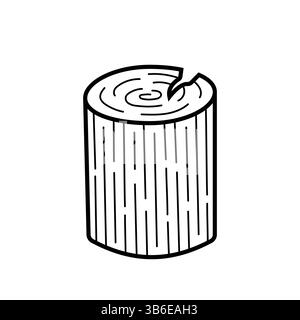 Hand drawn stump icon. Vector illustration in doodle sketch style isolated on white background. Stock Vector