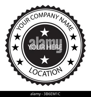 Customizable Company Logo Seal | Personalizable Business Stamp Design Stock Vector