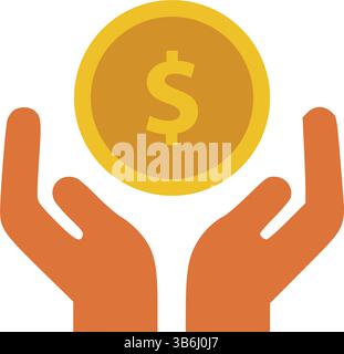 Financial Support Icon Empowering Aid & Economic Assistance Graphic Stock Vector