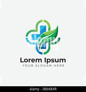 Cross Sign Medical Logo Health Symbol Pharmacy Icon. Flat Vector Logo Design Template Element Stock Vector