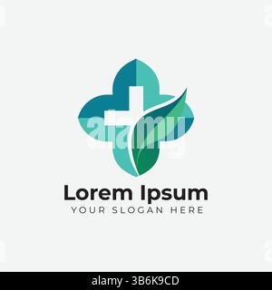 Cross Sign Medical Logo Health Symbol Pharmacy Icon. Flat Vector Logo Design Template Element Stock Vector