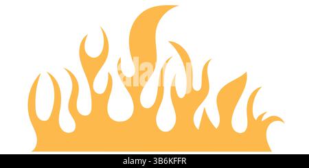 Y2K Gothic Flame Design - Abstract Yellow Fire Shape Vector - Modern Design Element Stock Vector