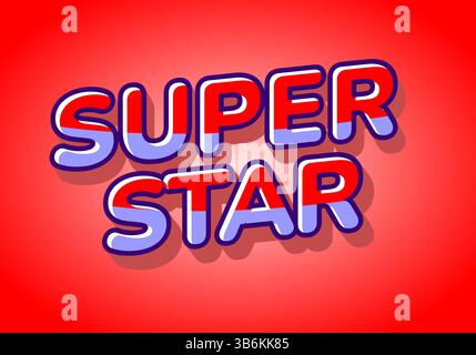 Super star. Thick colorful letters with comic vibe and smooth gradient blend Stock Vector