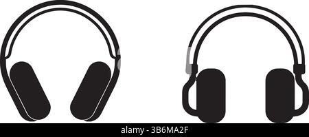 Headphone Silhouette Music Audio Collection Stock Vector
