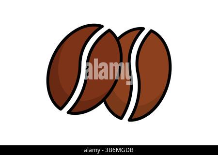 Coffee bean icon. colored outline icon style. icon related to coffee cultivation. agriculture elements vector illustration Stock Vector