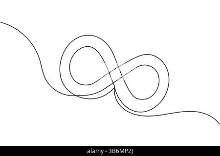 Infinity symbol continuous one line drawing and minimalist style isolate outline vector icon Stock Vector