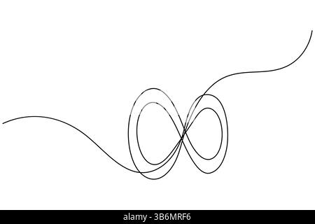 Infinity symbol continuous one line drawing and minimalist style isolate outline vector icon Stock Vector