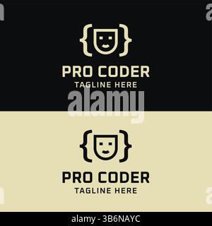 Computer Coder Logo Stock Vector