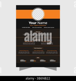 Minimal Resume CV Template Stock Vector