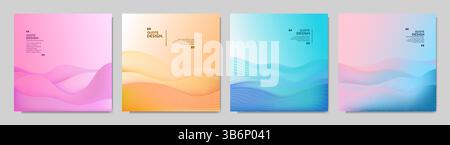 Vector illustration. Abstract background with smooth wavy gradient shapes. Minimalist design for web banners, social media templates. Soft color Stock Vector