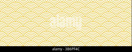 Traditional Japanese Seigaiha wave pattern vector background in blue, representing harmony and continuity with an oriental and minimalist aesthetic. Stock Vector