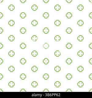 Floral green clover seamless pattern on white background for Patricks day. Stock Vector
