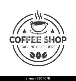 Modern Coffee Shop Logo Design – Vintage Style Cup Emblem for Cafes and Coffee Brands. Vector Stock Vector