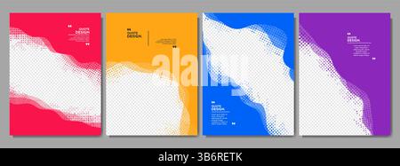 Vector illustration. Fluid motion concept. Abstract color frame set.  Design for poster, invitation, card, coupon, book cover, photography overlay Stock Vector