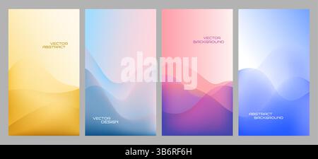 Vector illustration. Abstract background with smooth wavy gradient shapes. Minimalist design for flyer, voucher, coupon, leaflet, ads. Soft color Stock Vector