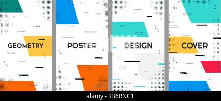 Vector illustration. Flowing geometric shapes and lines. Design elements for flyer, coupon, voucher, wallpapers. Trendy abstract vertical background Stock Vector