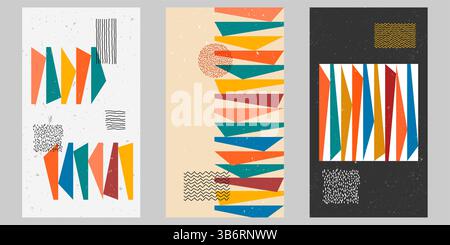 Vector illustration. Geometric abstract design minimalist shape. Polygonal balance composition. Abstract geometry color background. Design for voucher Stock Vector