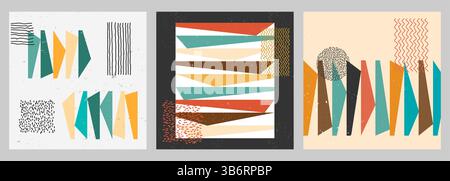 Vector illustration. Geometric abstract design minimalist shape. Polygonal shape composition. Abstract geometry background. Design for social media Stock Vector