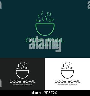 Code Bowl Logo Stock Vector