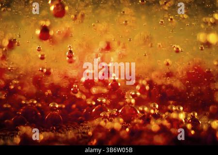 Colorful bubbly liquid in with unique shapes and pattern. Artistic abstract design. - image Stock Photo