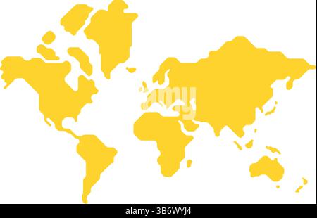 World map yellow color Stock Vector Image & Art - Alamy