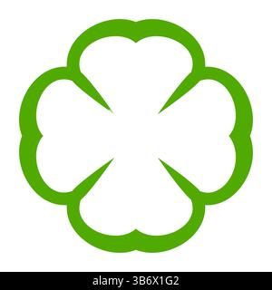 Floral green clover for Patricks day on white background. Stock Vector