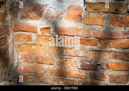 Close up shot of an old brick wall Stock Photo