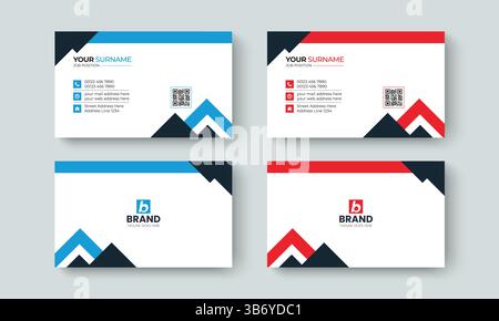 Professional creative and minimal concept business card design template. Template design for business card, visiting card, identity card, contact Stock Vector