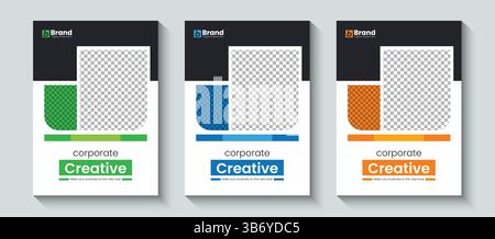 Professional modern corporate business book cover design template in A4 size. Template design for brochure cover, book cover, catalog, annual report Stock Vector