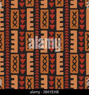 Polynesian Hawaiian Tapa Ethnic Seamless Pattern Stock Vector