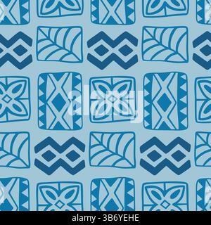 Polynesian Hawaiian Tapa Ethnic Seamless Pattern Stock Vector