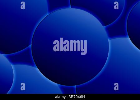 Abstract blue pattern of overlapping rounded shapes in gradient shades Stock Photo