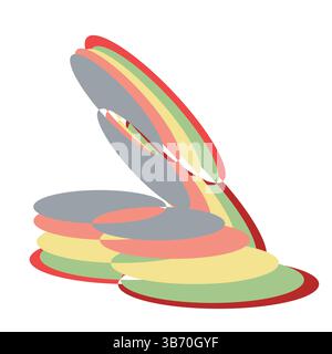 A vibrant abstract vector design with a circular geometric pattern in bright colors, Perfect for digital media and graphic design. Stock Vector