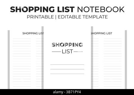 Shopping List KDP Interior Stock Vector