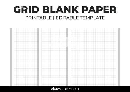 Grid Blank Paper KDP Interior Stock Vector