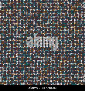 Seamless background pattern. Circles in multiple colors. Dark gray, muted brown, dusty pink, gray-green, bluish-gray. Fresh vector illustration. Stock Vector