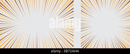 Concentrated lines, manga, effect lines background material set, Abstract radial speed stripe lines Stock Vector