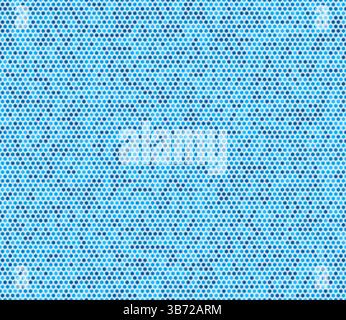 Hexagon geometric shapes background. Bold rounded hexagons mosaic cells with padding and inner solid cells. Blue color tones. Small hexagon shapes. Stock Vector