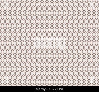 Honeycomb hexagon cells background. Saddle Brown color on matching background. Bold rounded hexagon cells with padding. Hexagon geometric shapes. Stock Vector
