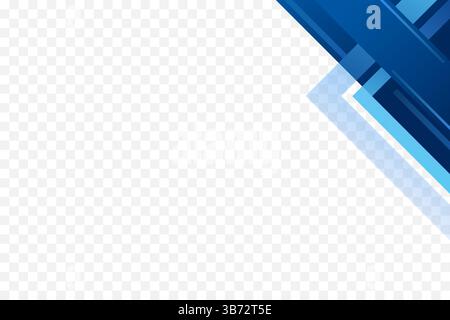 Blue geometric corner border frame background vector illustration Stock Vector