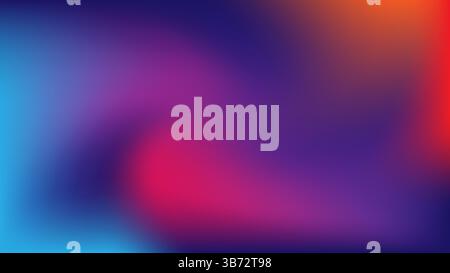 Plasma neon gradient mesh, blurry blue red abstract background. Holographic separation aurora lights. Cosmic style HD web banner, mesh graphic screens Stock Vector