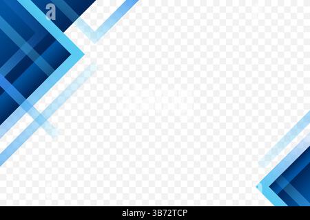 Blue geometric modern frame corner background vector illustration Stock Vector