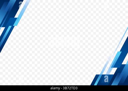 Blue geometric corner border shape element background vector illustration Stock Vector