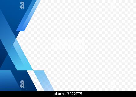 Modern blue geometric frame corner border background vector illustration Stock Vector