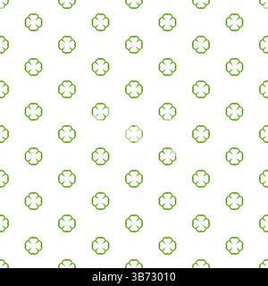 Floral green clover seamless pattern on white background for Patricks day. Stock Vector