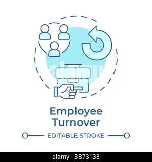 Employee turnover soft blue concept icon Stock Vector
