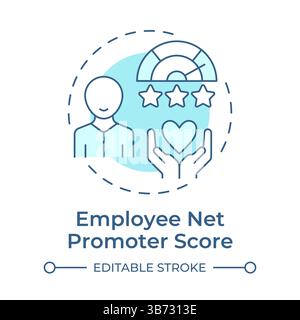 Employee net promoter score soft blue concept icon Stock Vector