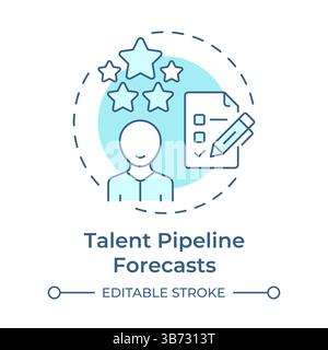 Talent pipeline forecasts soft blue concept icon Stock Vector