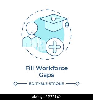Filling workforce gaps soft blue concept icon Stock Vector
